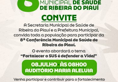 CONVITE PARA A 8° CONFERÊNCIA MUNICIPAL DE SAÚDE