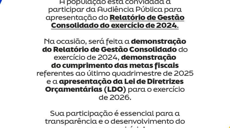 CONVITE PARA AUDIÊNCIA PÚBLICA